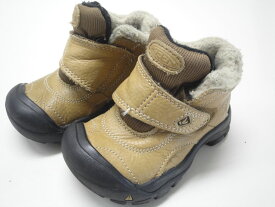 【KEEN】15cm◇子供靴◇キーン◇ブラウンベージュ◇キッズシューズ◇マジックテープ◇ベルクロストラップ◇キーン◇アウトドア【中古】