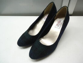 状態良好◎CLOSSHI PREMIUM×Harris Tweed/クロッシー×ハリスツイード■S(22.0cm〜22.5cm程度)■ツイードパンプス 12-60052■グリーン/ネイビー/ブルー/ブラック■人気のコラボレーションアイテム☆【中古】