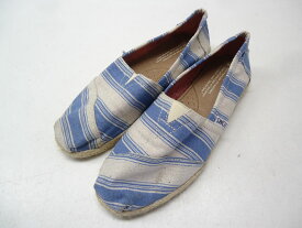 TOMS/トムス■W6(23.0cm)■レディース エスパドリーユ スリッポン シューズ 150313■ブルー×ホワイト■お洒落なストライプデザイン☆【中古】