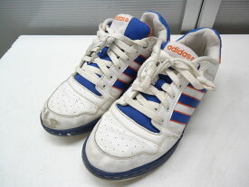 adidas/アディダス■27.0cm/US9/UK81/2/FR42 2/3/CHN265■Hoepel ホーペル メンズ レザー ローカットスニーカー シューズ G30819■ランニングホワイト/カレッジロイヤル/チョークオレンジ■1980年代のバスケットシューズを思い出させるレトロクラシック☆【中古】