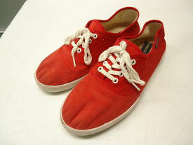 Francesco/フランチェスコ■42(27.0cm程度)■MEN'S メンズ メッシュ スエード　ローカットスニーカー Q710E カジュアル シューズ■RED/レッド/赤色■スペイン製☆【中古】