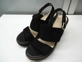 GLOBAL WORK/グローバルワーク■S(22.0cm〜22.5cm)■2ベルトヒールサンダル 746750■BLACK/ブラック/黒色■足首を綺麗に見せてくれる9cmヒール♪【中古】