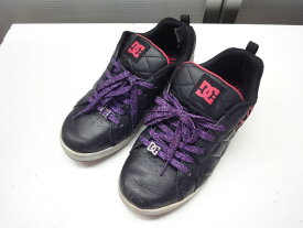 DC SHOE/ディーシーシュー■24.5cm/USA7.5/UK5.5/EUR38.5■WOMEN'S ALLIANCE SE ウィメンズアライアンス 301133 スニーカー シューズ■ブラック/ピンク■キルティング加工が大人のセンスを漂わせる、ローカットスニーカー☆【中古】