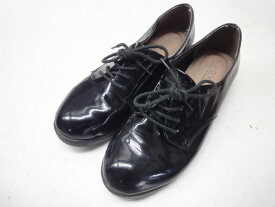 NUOVO collection by Hawkins/ヌオーヴォ■M(23.5cm)■キレらくトラッド PLAIN OXFORD 3 プレーンオックスフォード NC30130 エナメル レザー レースアップ シューズ 編み上げ■BLACK/ブラック/黒■履き口にGOREを搭載し、ヒモを解かずに着脱出来ます◎【中古】