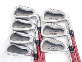 a・m・c REVENGE メンズアイアン 7本セット フレックスS POWER TITANIUM FACE 右打ち用 ゴルフクラブ TRIPLE IMPACT BRASS WEIGHT【中古】