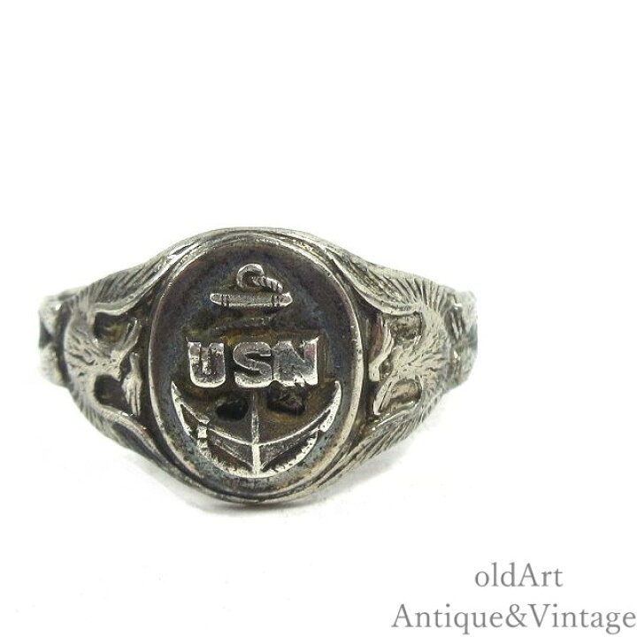 40s U.S.Navy ミリタリーリング シルバー925 13号 | ヴィンテージ  
