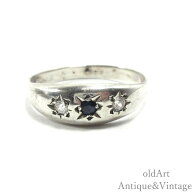英国 イギリス製 ヴィンテージ Gypsy ring ジプシーリング ジルコニア シルバー 製 SILVER リング 指輪【…