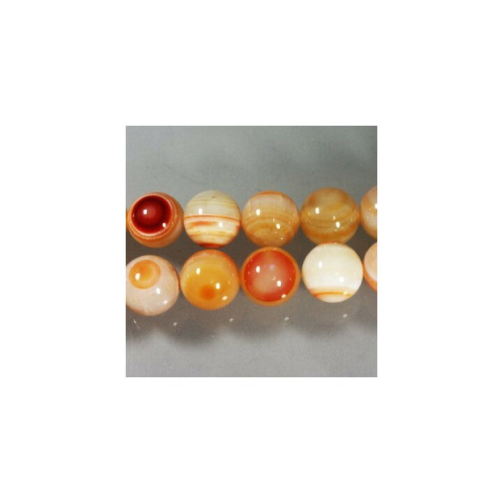 楽天市場】天然石 縞瑪瑙 大玉 オレンジ・ホワイトmix 丸 18mm 2個 