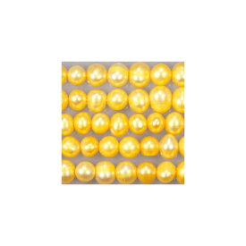 淡水パール　丸　イエローゴールド　4−5mm　1本　染め　アクセサリーパーツ　手芸品　おしゃれ物　真珠