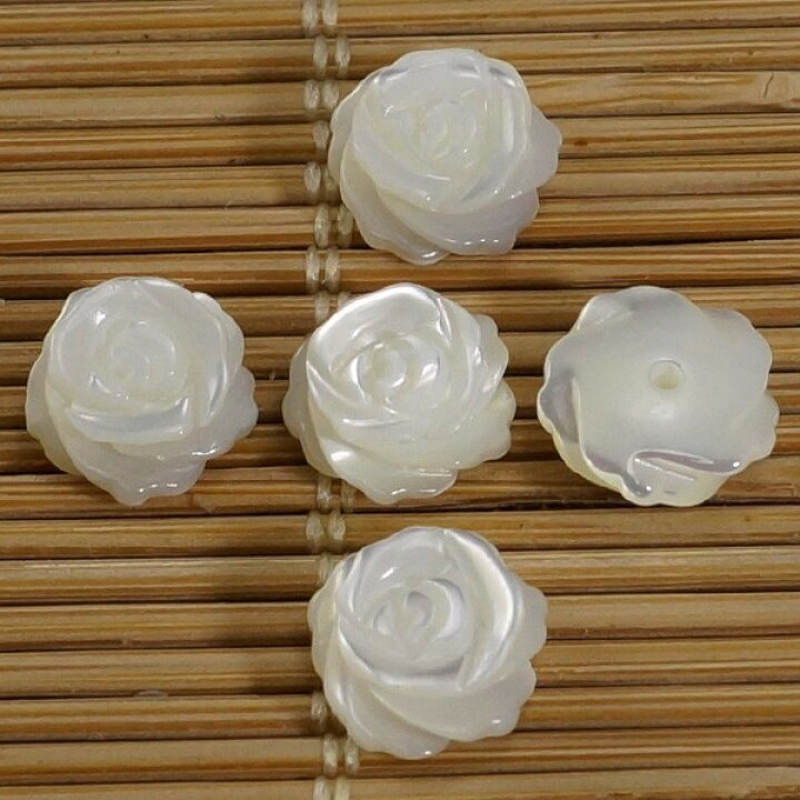 楽天市場】シェルパーツ 白蝶貝 薔薇 8mm 2個入 アクセサリーパーツ 