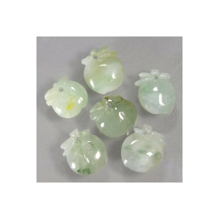 楽天市場】天然石 翡翠 淡緑 桃 14x16mm1個 アクセサリーパーツ 