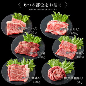 神戸牛6点食べ比べ焼肉600ｇ（3〜4人前）【送料無料】(05P06jul13)牛肉国産和牛やきにくギフトBBQ