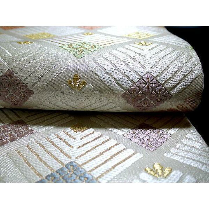 楽天市場】袋帯 正絹 白に若松菱 新品 西陣織 唐織 吉永小百合 CM着用 