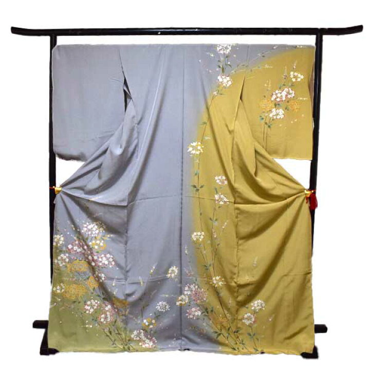 楽天市場】訪問着 仮絵羽 未仕立て品 正絹 ちりめん生地 京友禅 : 和装 