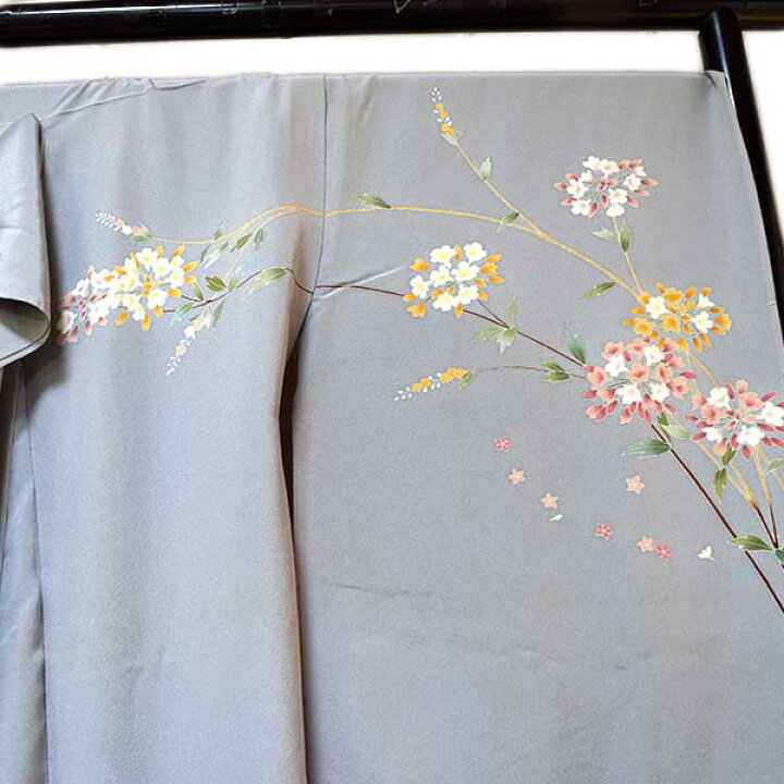 楽天市場】訪問着 仮絵羽 未仕立て品 正絹 ちりめん生地 京友禅 : 和装 