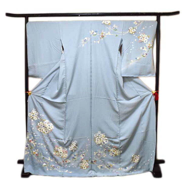 楽天市場】訪問着 仮絵羽 未仕立て品 正絹 ちりめん生地 京友禅 
