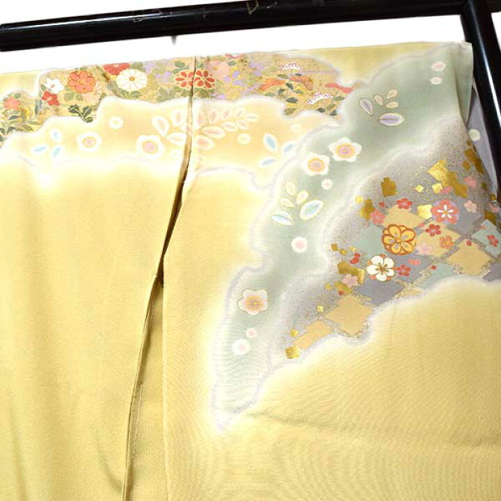 楽天市場】訪問着 生紬 仮絵羽 未仕立て品 正絹 ちりめん生地 京友禅 
