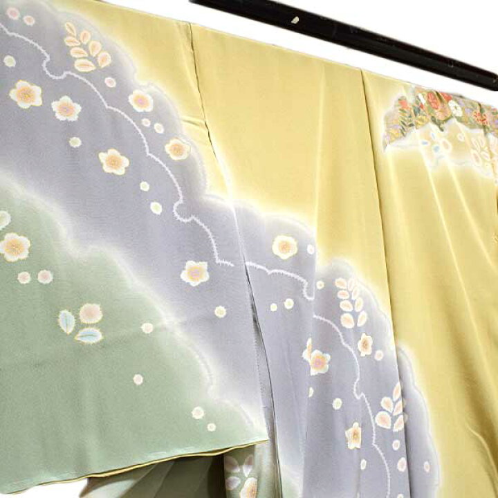 楽天市場】訪問着 生紬 仮絵羽 未仕立て品 正絹 ちりめん生地 京友禅 