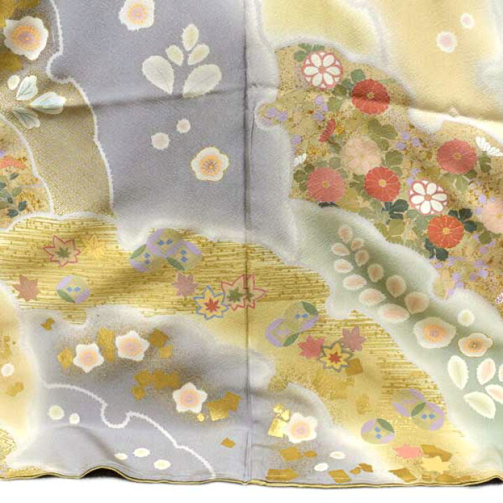 楽天市場】訪問着 生紬 仮絵羽 未仕立て品 正絹 ちりめん生地 京友禅 