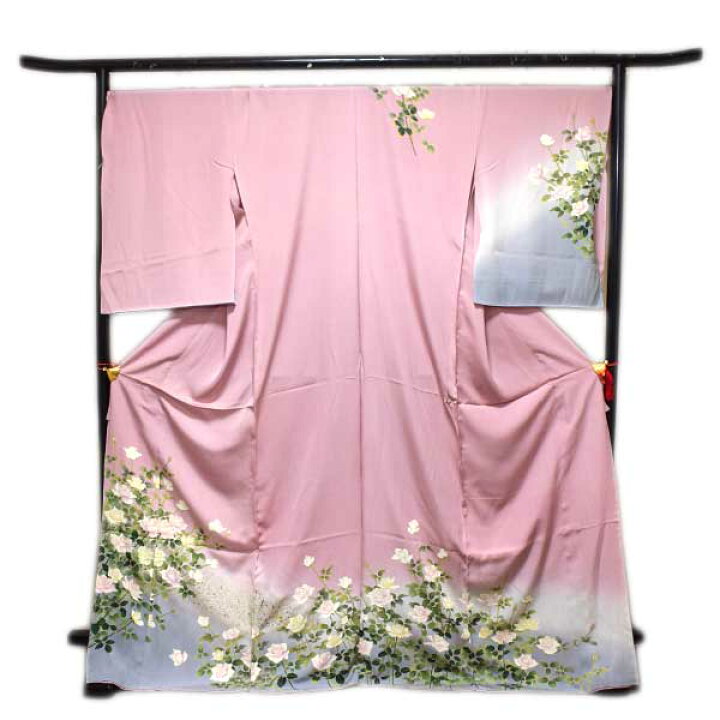 楽天市場】訪問着 生紬 仮絵羽 未仕立て品 正絹 ちりめん生地 京友禅  