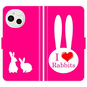 AQUOS sense10 SH-53F SH-M33 A505SH SH53F SHM33 �蒠�^ �P�[�X �J�o�[ ������ I love rabbits ���킢�� �A�N�I�X �X�}�[�g�t�H���P�[�X �g��