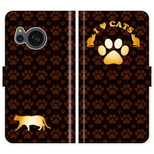 AQUOS sense8 SH-54D SH54D 蒠^ P[X Jo[ L  L I LOVE CATS 킢 ANIX X}[gtHP[X g