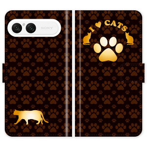 Xperia 10 VII SO-52F SOG16 A502SO SO52F 蒠^ P[X Jo[ L  L I LOVE CATS 킢 GNXyA X}[gtHP[X g