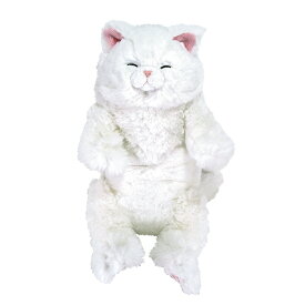 【送料無料・メーカー正規品】　ひざねこ すやすや 　ぬいぐるみ　ペルシャ WH　高さ約47cm　P-1273