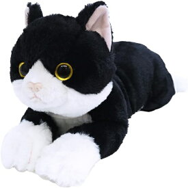 【送料無料】　ひざねこ ぬいぐるみ　ハチワレ Sサイズ　全長約36cm P-1513
