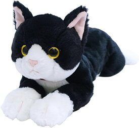 【送料無料】　ひざねこ ぬいぐるみ　ハチワレ Mサイズ　全長約47cm P-1523