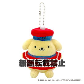 11月発売予定　【送料無料】　サンリオキャラクターズ ELLE×ポムポムプリン MC レッド ぬいぐるみマスコット 全長約13.5cm 227287-26