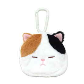 【ネコポス送料無料】　ぼうみたいなねこ　カラビナ付きミニポーチ　（みけぼう）