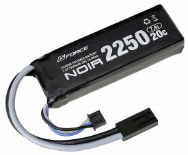 【ネコポス送料無料】　電動ガン用リポバッテリー 充電池 Noir LiPo 7.4V 2250mAh ミニS互換サイズ