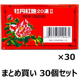 【まとめ買い】　【送料無料】　爆竹花火　牡丹紅炮II　20連　No.34322　10枚入り×30箱セット