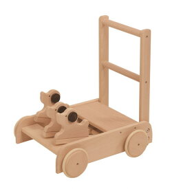 【送料無料】　出産祝い　日本製　木のおもちゃ　MOCCO　いぬの押車 W-93 対象年齢1.5歳から