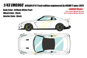 �y���������z�@EIDOLON 1/43 NISSAN GT-R Track edition engineered by NISMO T-spec 2024 �u�����A���g�z���C�g�p�[�� �����i�~�j�J�[ EM696C