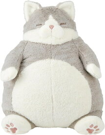 【送料無料】　ねこ肯定感 はちわれのかつお Lサイズ　抱き枕 全長約38cm　ぽっちゃり猫の抱き枕　ねこぬいぐるみ　ふかふか触感　猫好き　猫雑貨