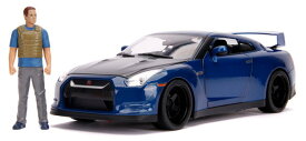 【送料無料】　JADA TOYS 1/18 ワイルド・スピード SKY MISSION 2009 ニッサン GT-R R35 ブルー/ブラック(ブライアン)フィギュア付/ライト点灯 完成品ダイキャストミニカー JADA31142