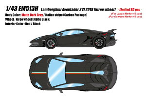 �y���������z�@EIDOLON COLLECTION 1/43 �����{���M�[�j �A���F���^�h�[�� SVJ 2018 (�j���I�z�C�[��) �}�b�g�_�[�N�O���[ / �C�^���A���X�g���C�v �����i�~�j�J�[ EM513H