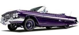 【送料無料】　SUNSTAR 1/18 シボレー インパラ オープン コンバーチブル 1961 ローライダー パープル (可動サスペンション付き) 完成品ダイキャストミニカー 2111