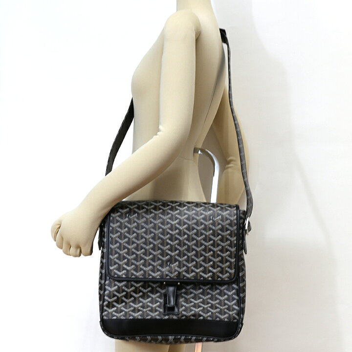 楽天市場】ゴヤール GOYARD グランブルーMM 黒×白×ブラウン メンズ  