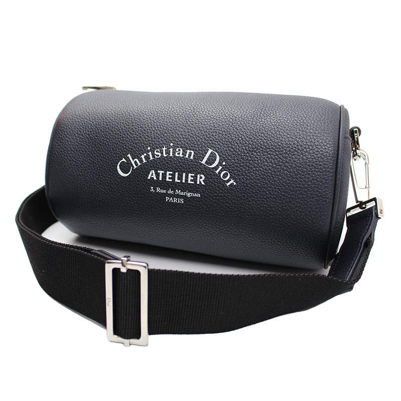 クリスチャン・ディオール Christian Dior アトリエローラーバッグ 1ATPO061 カーフスキン ブルー メンズ  ショルダーバッグ【中古】 | OKURA（おお蔵）楽天市場店