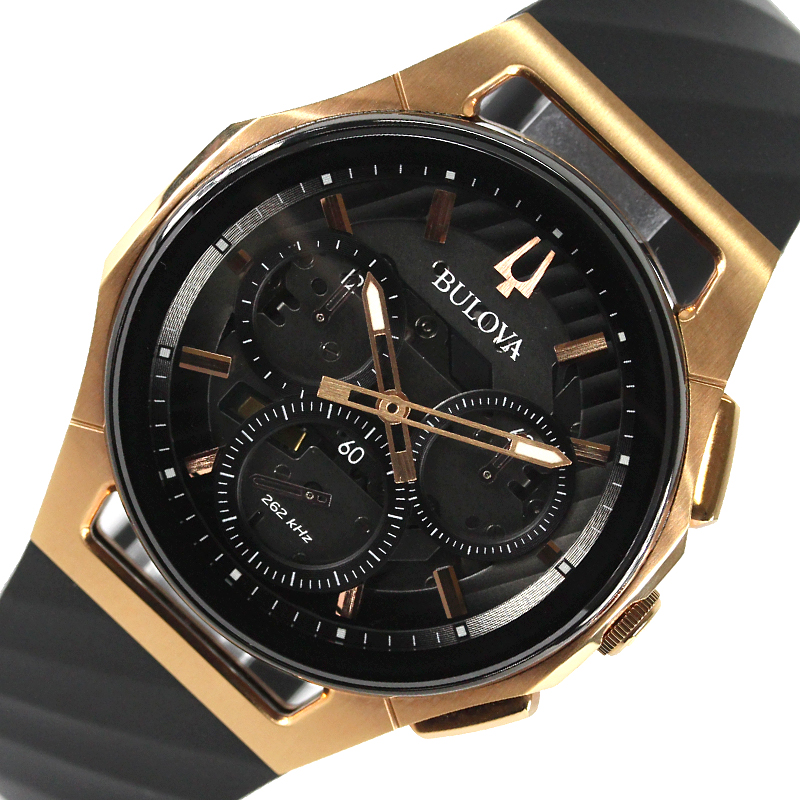 ブローバ 腕時計 メンズ 送料無料 BULOVA 中古 CURVクロノグラフ クオーツ 超美品再入荷品質至上 輝く高品質な 98A185