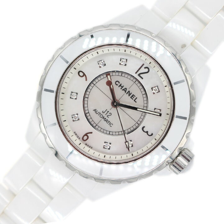 楽天市場 シャネル Chanel J12 8pダイヤ H2423 ホワイトシェル 自動巻き メンズ 腕時計 中古 Okura おお蔵 楽天市場店