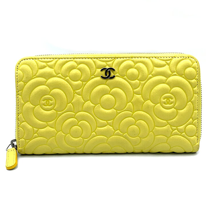 楽天市場】シャネル CHANEL カメリア ロングウォレット イエロー  