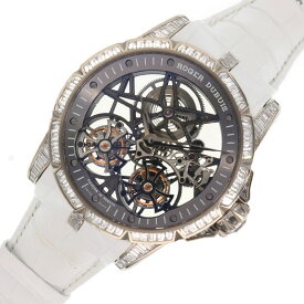 ロジェ・デュブイ ROGER DUBUIS エクスカリバー45 ダブルフライングトゥールビヨン バゲットダイヤ DBEX0440 手巻き メンズ 腕時計【中古】