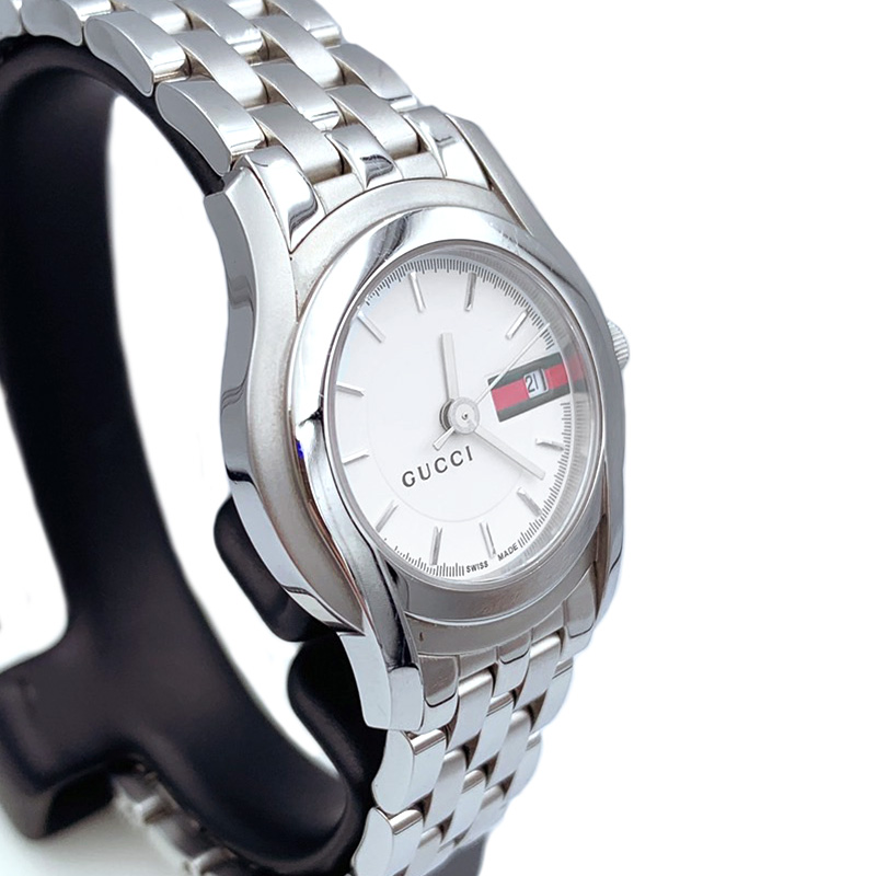 グッチ GUCCI シェリーライン デイト 5500L ホワイト クオーツ レディース 腕時計【中古】 | OKURA（おお蔵）楽天市場店