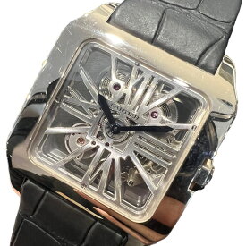 カルティエ Cartier サントスデュモンXL W2020033 スケルトン K18ホワイトゴールド 750WG/クロコダイルレザー 手巻き メンズ 腕時計【中古】