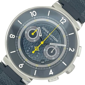 ルイ・ヴィトン LOUIS VUITTON タンブール ムーン クロノグラフ Q8D40 ブラック メンズ 腕時計【中古】