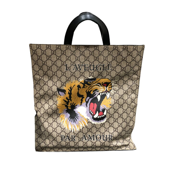 楽天市場】グッチ GUCCI タイガートートバッグ 450950 ベージュ メンズ 